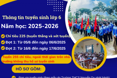 Trường THCS Nguyễn Du thông tin tuyển sinh lớp 6